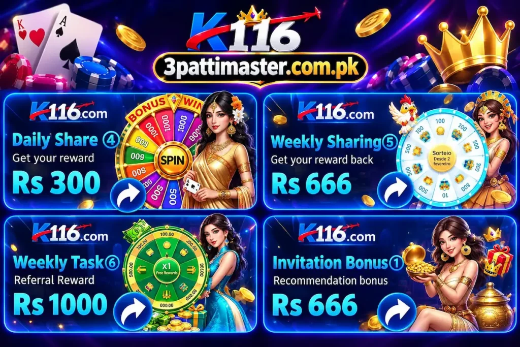 K116 game bonuses and rewards