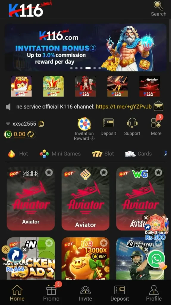 K116 Game Interface